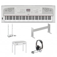 Yamaha DGX670 White Digital Piano Homepack Bundle